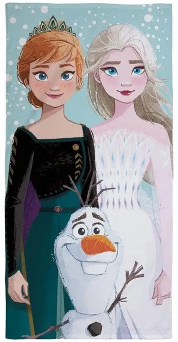 Billede af Frost håndklæde Frozen 2 - Anna, Elsa og Olaf - 70x140 cm - 100% Bomuld - Badehåndklæde med frost
